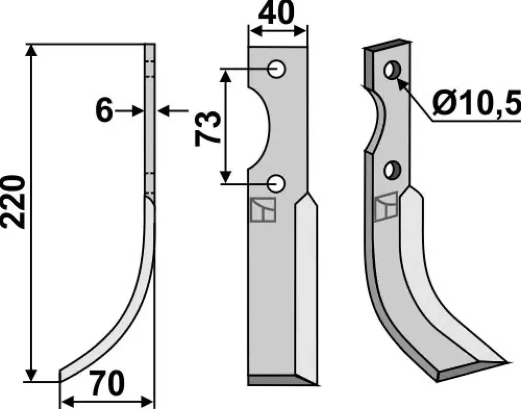 Fräsmesser 220x40mm, links